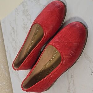 Marjorie Red Leather Women's Flats
